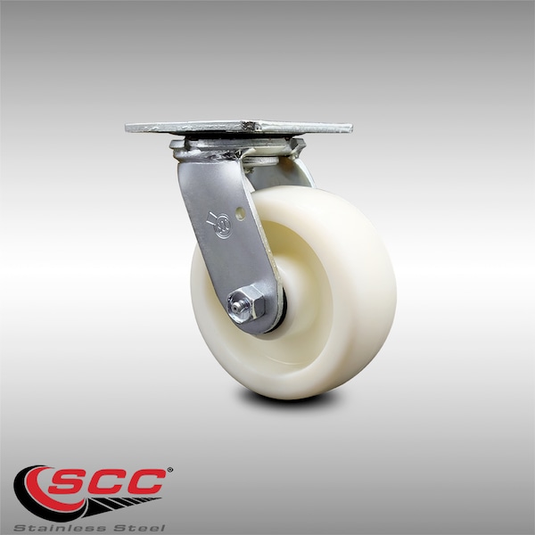 5 Inch Stainless Steel Nylon Wheel Swivel Caster with Ball Bearing SCC